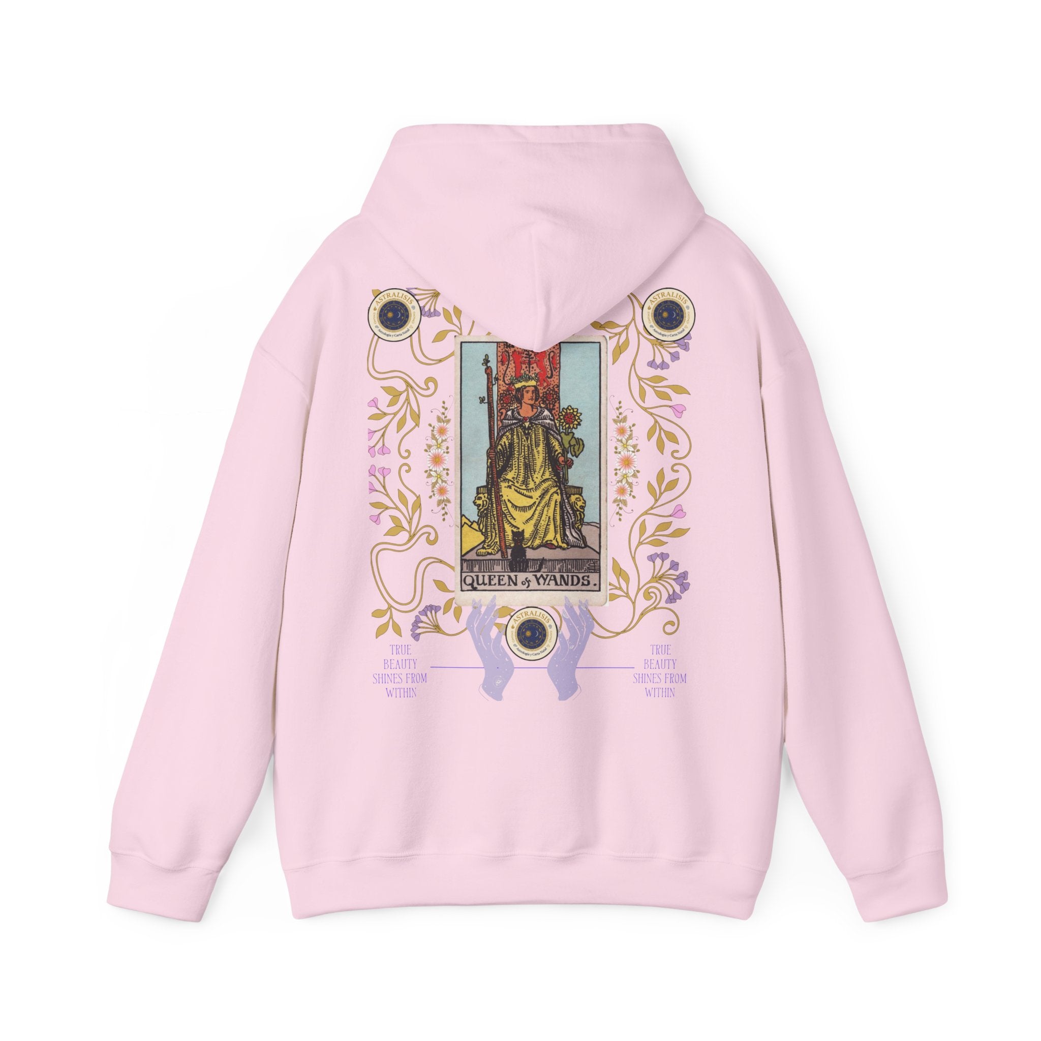 Sudadera con Capucha Reina de Bastos – Estilo Vintage | Astrálisis